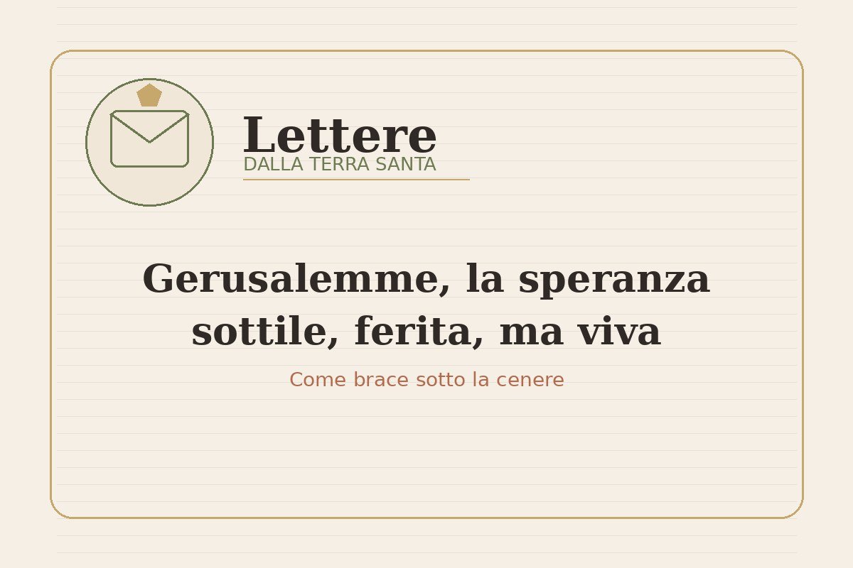 Gerusalemme, la speranza sottile, ferita, ma viva